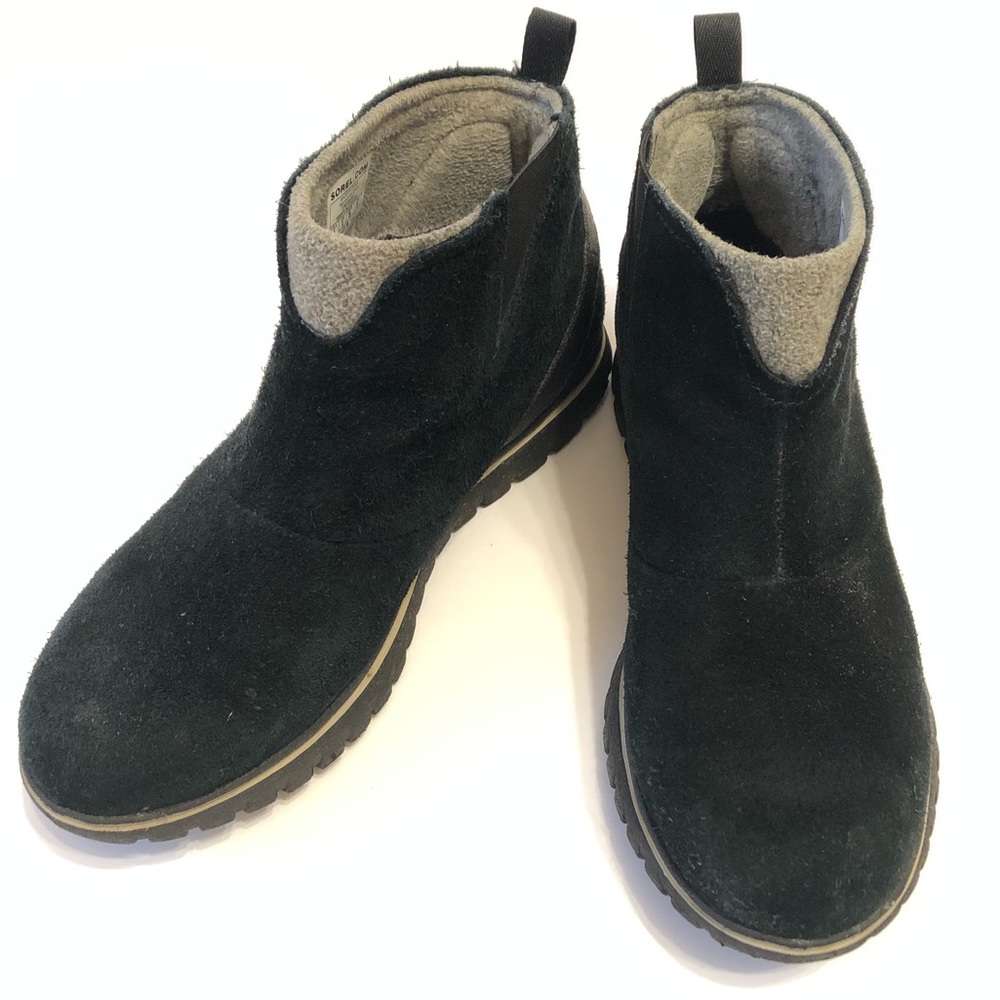 SOREL Waterproof Suede Black Ankle Boots Size 8